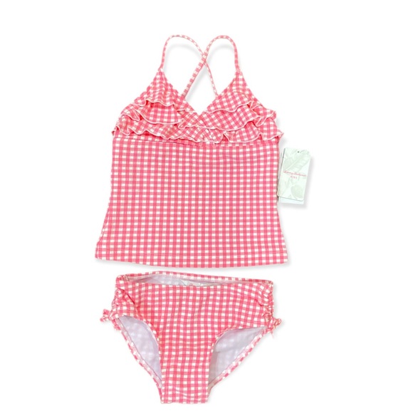 NWT Tommy Bahama girls swimsuit Pink Gingham size 24M - Picture 2 of 4